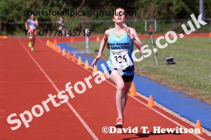 GGirls under-15s 1500 metres, 2025 North Eastern Track and Field Champs., Shildon, County Durham. Photo: David T. Hewitson/Sports for All Pics